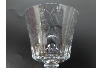 フランス　Baccarat　バカラ　Parme(パルメ)　Talleyrand(タリランド)　Oenologie(オノロジー)　意匠を凝らしたエレガントなグラス4客セット(花、鳳凰、ワイングラス、ロックグラス、スピリットグラス、コップ、タンブラー、フルレッドクリスタルガラス)(R-077676)