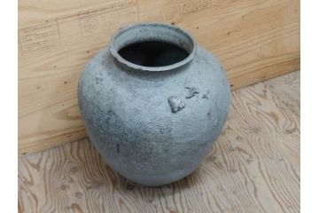 鎌倉時代〜室町時代　珠洲焼　高さ46cm　素朴な美しさを感じる壷(綾杉文、甕、壺)(R-077678)