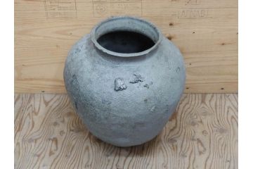 鎌倉時代〜室町時代　珠洲焼　高さ46cm　素朴な美しさを感じる壷(綾杉文、甕、壺)(R-077678)