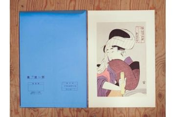未刊　浮世絵美人名画撰　アダチ版画研究所　版画26枚セット(木版画、日/英文解説書付き、喜多川歌麿、渓斎栄泉、鈴木春信、歌川国貞、鳥居清長、磯田湖龍斎等)(R-077679)