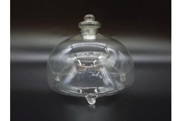 大正〜昭和初期　蓋付き　ノスタルジックな雰囲気を演出するハエ取り瓶2個セット(蠅、蝿、ハエトリ器、ガラス、硝子、フタ付き)(R-077680)