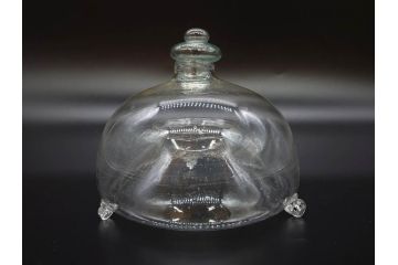 大正〜昭和初期　蓋付き　ノスタルジックな雰囲気を演出するハエ取り瓶2個セット(蠅、蝿、ハエトリ器、ガラス、硝子、フタ付き)(R-077680)