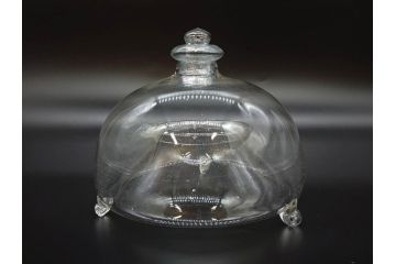 大正〜昭和初期　蓋付き　ノスタルジックな雰囲気を演出するハエ取り瓶2個セット(蠅、蝿、ハエトリ器、ガラス、硝子、フタ付き)(R-077681)