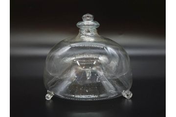 大正〜昭和初期　蓋付き　ノスタルジックな雰囲気を演出するハエ取り瓶2個セット(蠅、蝿、ハエトリ器、ガラス、硝子、フタ付き)(R-077681)