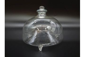 大正〜昭和初期　蓋付き　ノスタルジックな雰囲気を演出するハエ取り瓶2個セット(蠅、蝿、ハエトリ器、ガラス、硝子、フタ付き)(R-077681)
