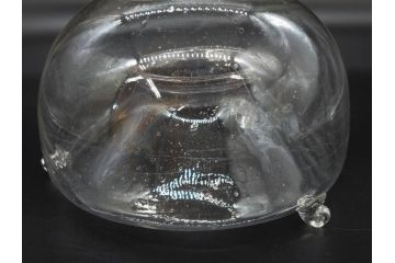 大正〜昭和初期　蓋付き　ノスタルジックな雰囲気を演出するハエ取り瓶2個セット(蠅、蝿、ハエトリ器、ガラス、硝子、フタ付き)(R-077681)