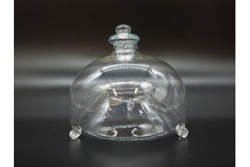大正〜昭和初期　蓋付き　ノスタルジックな雰囲気を演出するハエ取り瓶2個セット(蠅、蝿、ハエトリ器、ガラス、硝子、フタ付き)(R-077682)