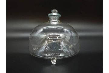 大正〜昭和初期　蓋付き　ノスタルジックな雰囲気を演出するハエ取り瓶2個セット(蠅、蝿、ハエトリ器、ガラス、硝子、フタ付き)(R-077682)