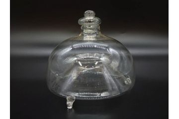 大正〜昭和初期　蓋付き　ノスタルジックな雰囲気を演出するハエ取り瓶2個セット(蠅、蝿、ハエトリ器、ガラス、硝子、フタ付き)(R-077682)
