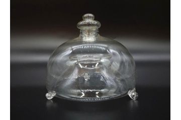大正〜昭和初期　蓋付き　ノスタルジックな雰囲気を演出するハエ取り瓶2個セット(蠅、蝿、ハエトリ器、ガラス、硝子、フタ付き)(R-077683)