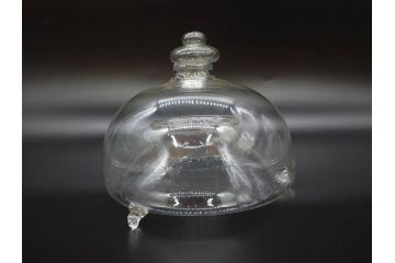 大正〜昭和初期　蓋付き　ノスタルジックな雰囲気を演出するハエ取り瓶2個セット(蠅、蝿、ハエトリ器、ガラス、硝子、フタ付き)(R-077683)