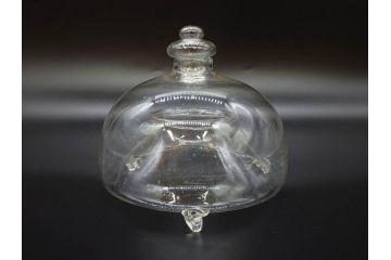 大正〜昭和初期　蓋付き　ノスタルジックな雰囲気を演出するハエ取り瓶2個セット(蠅、蝿、ハエトリ器、ガラス、硝子、フタ付き)(R-077683)