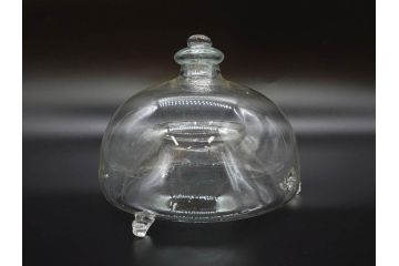 大正〜昭和初期　蓋付き　ノスタルジックな雰囲気を演出するハエ取り瓶2個セット(蠅、蝿、ハエトリ器、ガラス、硝子、フタ付き)(R-077683)