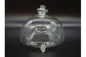 大正〜昭和初期　蓋付き　ノスタルジックな雰囲気を演出するハエ取り瓶2個セット(蠅、蝿、ハエトリ器、ガラス、硝子、フタ付き)(R-077683)