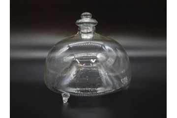 大正〜昭和初期　蓋付き　ノスタルジックな雰囲気を演出するハエ取り瓶2個セット(蠅、蝿、ハエトリ器、ガラス、硝子、フタ付き)(R-077684)