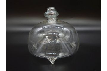 大正〜昭和初期　蓋付き　ノスタルジックな雰囲気を演出するハエ取り瓶2個セット(蠅、蝿、ハエトリ器、ガラス、硝子、フタ付き)(R-077684)