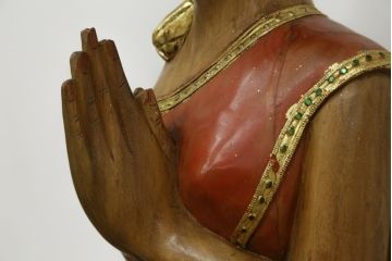 中古　美品!!　等身大　穏やかな表情と美しい民族衣装が目を惹くサワディー人形(ディスプレイ、オブジェ、店舗什器)(定価約16万円)(R-077687)