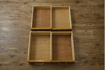 和製ヴィンテージ　楢(ナラ)材　郵便局で使われていた作業台付き片袖机　(R-077691)