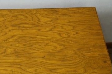 和製ヴィンテージ　楢(ナラ)材　郵便局で使われていた作業台付き片袖机　(R-077691)