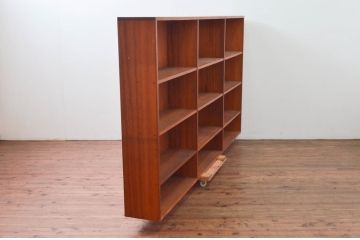 和製アンティーク　特大!!古い図書館のブックラック(本屋、展示棚、本棚、陳列棚、ブックシェルフ、オープンラック、収納棚、飾り棚、ディスプレイラック、店舗什器)(R-077692)
