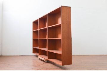 和製アンティーク　特大!!古い図書館のブックラック(本屋、展示棚、本棚、陳列棚、ブックシェルフ、オープンラック、収納棚、飾り棚、ディスプレイラック、店舗什器)(R-077692)