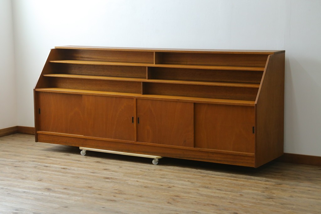 和製ヴィンテージ　図書館で使われていたシンプルなブックラック　(R-077696)