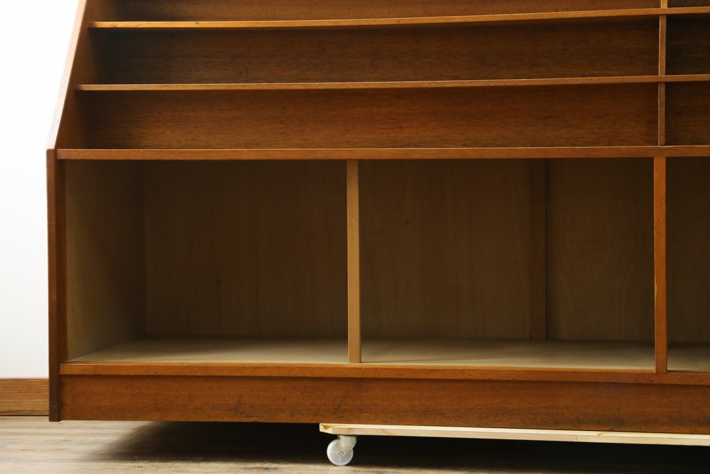 和製ヴィンテージ　図書館で使われていたシンプルなブックラック　(R-077696)