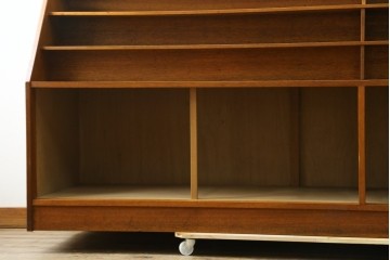 和製ヴィンテージ　図書館で使われていたシンプルなブックラック　(R-077696)