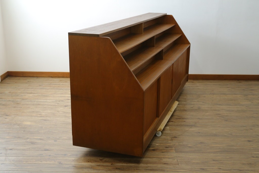 和製ヴィンテージ　図書館で使われていたシンプルなブックラック　(R-077696)