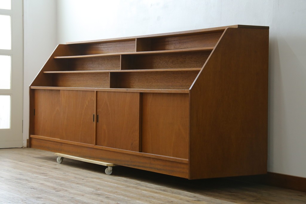 和製ヴィンテージ　図書館で使われていたシンプルなブックラック　(R-077696)