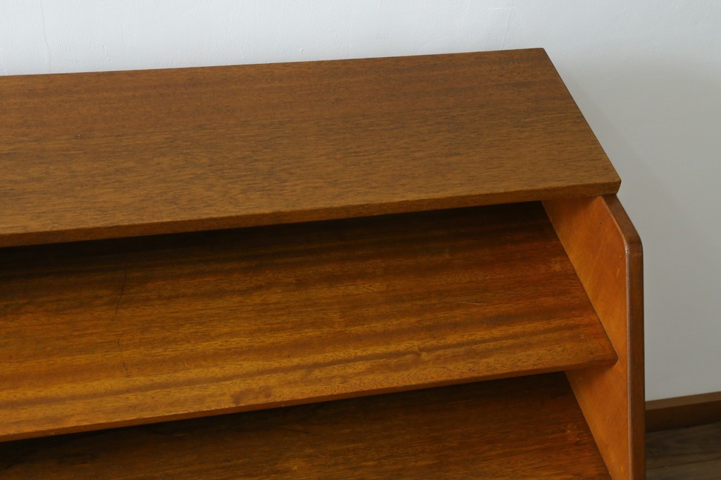 和製ヴィンテージ　図書館で使われていたシンプルなブックラック　(R-077696)