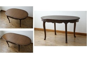 中古　カリモク家具(karimoku)　domani(ドマーニ)　Louis(ルイ)XVシリーズ　優雅な佇まいが魅力的なエクステンションテーブル　(R-077706)