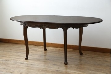 中古　カリモク家具(karimoku)　domani(ドマーニ)　Louis(ルイ)XVシリーズ　優雅な佇まいが魅力的なエクステンションテーブル　(R-077706)