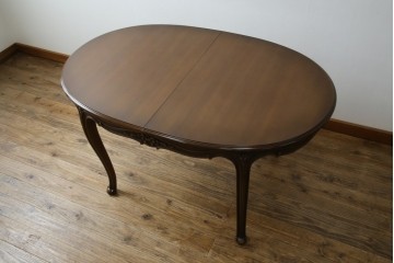 中古　カリモク家具(karimoku)　domani(ドマーニ)　Louis(ルイ)XVシリーズ　優雅な佇まいが魅力的なエクステンションテーブル　(R-077706)