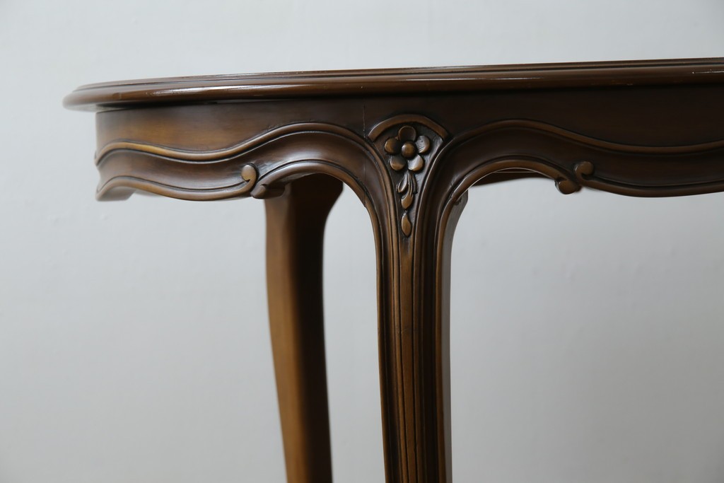 中古　カリモク家具(karimoku)　domani(ドマーニ)　Louis(ルイ)XVシリーズ　優雅な佇まいが魅力的なエクステンションテーブル　(R-077706)