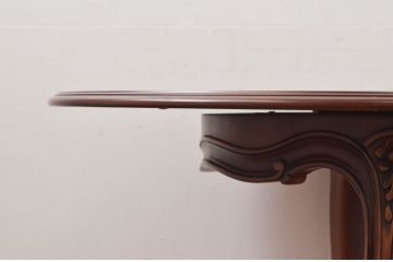 中古　カリモク家具(karimoku)　domani(ドマーニ)　Louis(ルイ)XVシリーズ　優雅な佇まいが魅力的なエクステンションテーブル(ダイニングテーブル、オーバルテーブル、食卓、4人掛け、6人掛け)(R-077706)