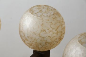 和製ビンテージ　松下電工(ナショナル)　木製のクラシックな八灯シャンデリア(天井照明、吊り下げ照明、ヴィンテージ)(R-077712)
