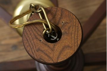 和製ビンテージ　松下電工(ナショナル)　木製のクラシックな八灯シャンデリア(天井照明、吊り下げ照明、ヴィンテージ)(R-077712)