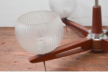 和製ビンテージ　松下電工(ナショナル)　ミッドセンチュリースタイルのお部屋作りにおすすめの4灯シャンデリア(天井照明、吊り下げ照明、ヴィンテージ)(R-077715)