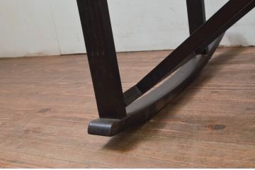 和製アンティーク　山葉(ヤマハ・日本楽器)　和モダンのお部屋作りにおすすめな畳にやさしい折り畳み式ロッキングチェア(文化椅子、フォールディングチェア、アームチェア、揺り椅子、イス)(R-077718)