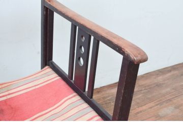 和製アンティーク　山葉(ヤマハ・日本楽器)　和モダンのお部屋作りにおすすめな畳にやさしい折り畳み式ロッキングチェア(文化椅子、フォールディングチェア、アームチェア、揺り椅子、イス)(R-077719)