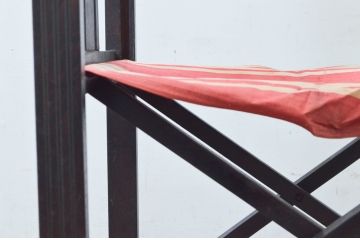 和製アンティーク　山葉(ヤマハ・日本楽器)　和モダンのお部屋作りにおすすめな畳にやさしい折り畳み式ロッキングチェア(文化椅子、フォールディングチェア、アームチェア、揺り椅子、イス)(R-077719)