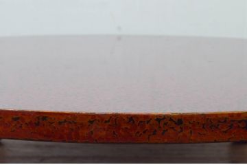 中古　新品　未使用　展示品　津軽塗りの独特な模様と特徴的な脚のデザインが目を惹く丸座卓(ちゃぶ台、ローテーブル、ラウンドテーブル、丸テーブル)(R-077722)