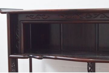 和製ビンテージ　縞黒檀(シマコクタン)材　落ち着きのある上品な色合いが美しい飾り棚(茶棚、違い棚、収納棚、戸棚、ヴィンテージ)(R-077725)