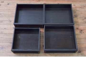 和製ビンテージ　縞黒檀(シマコクタン)材　落ち着きのある上品な色合いが美しい飾り棚(茶棚、違い棚、収納棚、戸棚、ヴィンテージ)(R-077725)