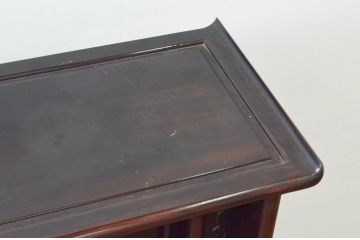 和製ビンテージ　縞黒檀(シマコクタン)材　落ち着きのある上品な色合いが美しい飾り棚(茶棚、違い棚、収納棚、戸棚、ヴィンテージ)(R-077725)