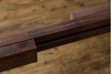 和製ビンテージ　高級品!!　花梨(カリン)材　象嵌入り　華やかな螺鈿(ラデン)細工が美しいエクステンションテーブル　(R-077727)