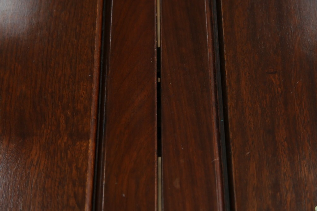 和製ビンテージ　高級品!!　花梨(カリン)材　象嵌入り　華やかな螺鈿(ラデン)細工が美しいエクステンションテーブル　(R-077727)