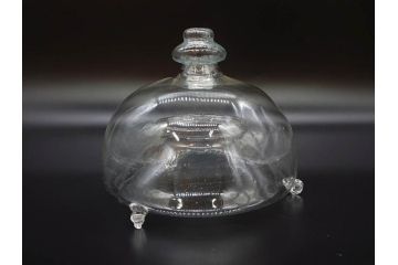 大正〜昭和初期　蓋付き　ノスタルジックな雰囲気を演出するハエ取り瓶2個セット(蠅、蝿、ハエトリ器、ガラス、硝子、フタ付き)(R-077750)