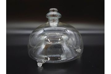大正〜昭和初期　蓋付き　ノスタルジックな雰囲気を演出するハエ取り瓶2個セット(蠅、蝿、ハエトリ器、ガラス、硝子、フタ付き)(R-077750)